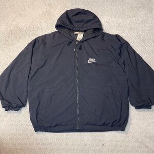 Vintage 90s Nike Black Nylon Hooded Jacket XL